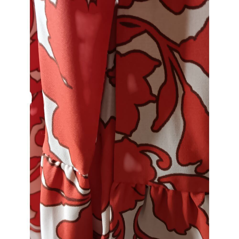 New Easel Oversized Red Floral Boho Dress Women’s Small Cottagecore - Picture 9 of 15